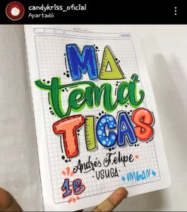 Matemáticas portada de cuaderno